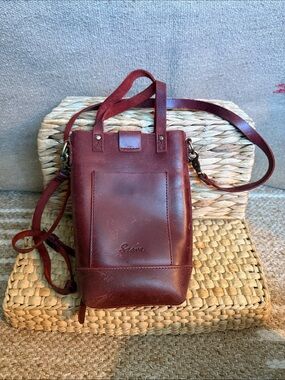 S-Zone Burgundy Leather Crossbody Bag